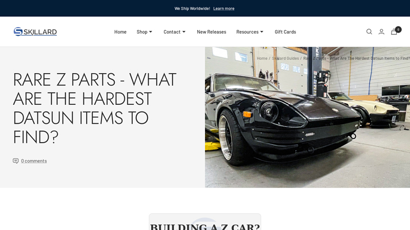 Rare Z Parts datsun 280z parts car