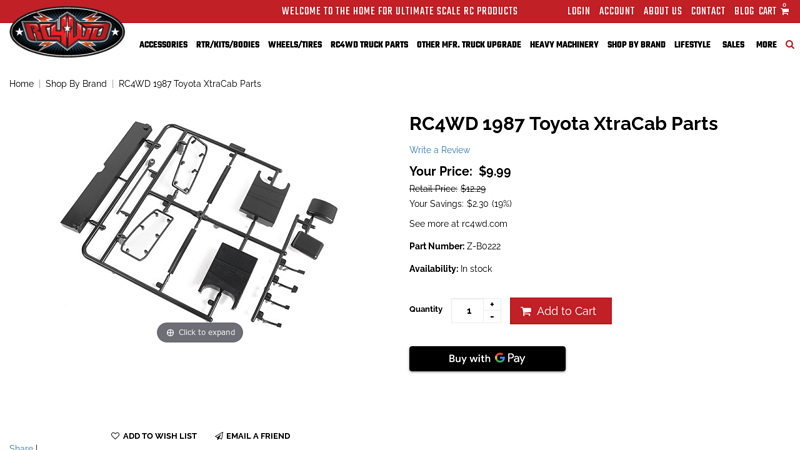 RC4WD 1987 Toyota XtraCab Parts 1987 toyota truck parts