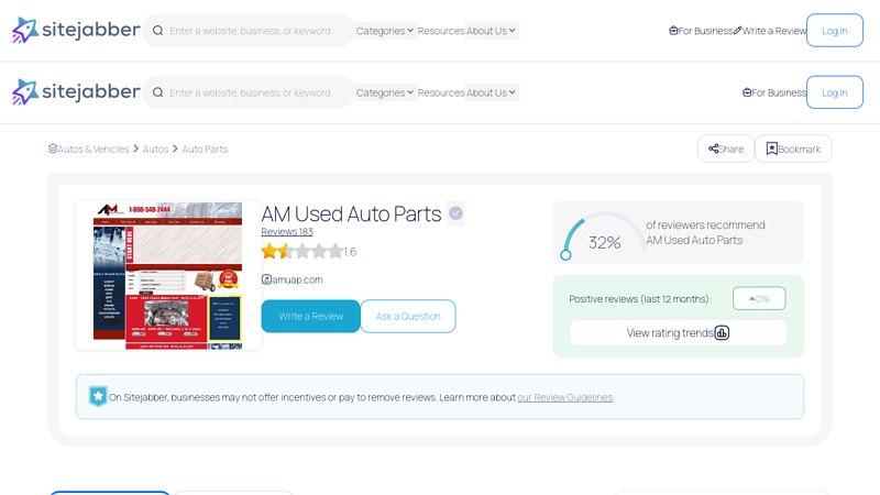 Read 183 Customer Reviews of AM Used Auto Parts am used auto parts reviews