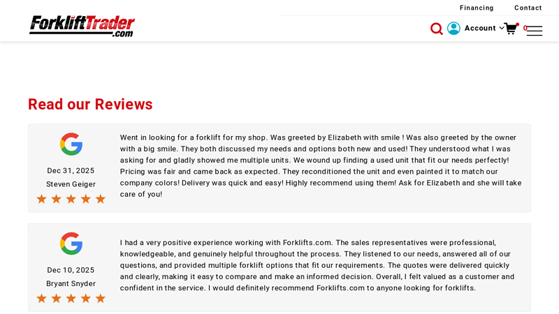 Read our Reviews toyota forklift parts online