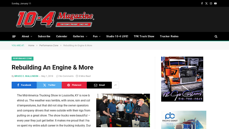 Rebuilding An Engine & More 10-4 truck parts