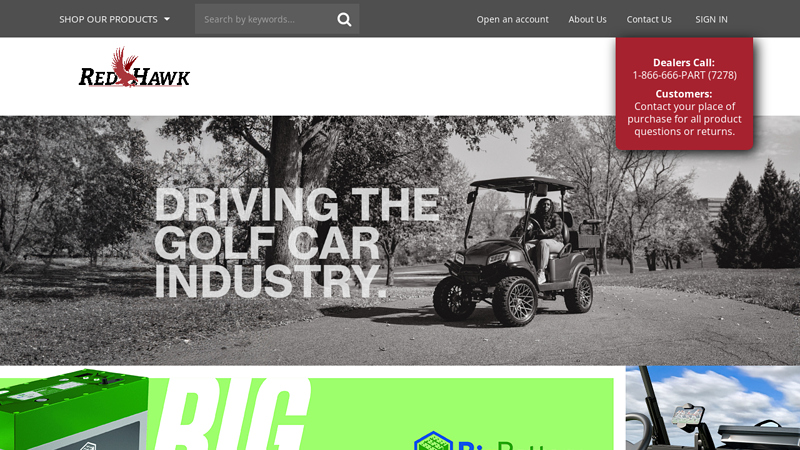 Red Hawk club car parts and accessories