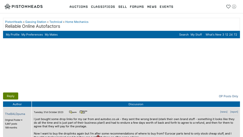 Reliable Online Autofactors ebay discount auto parts