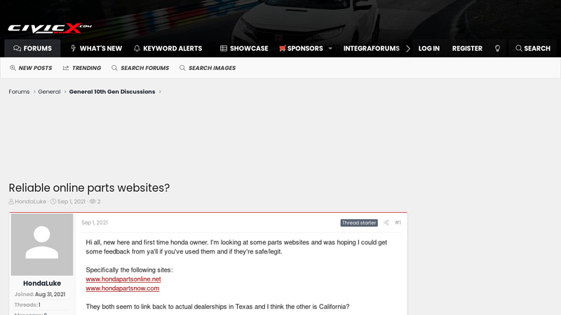 Reliable online parts websites? honda factory parts online