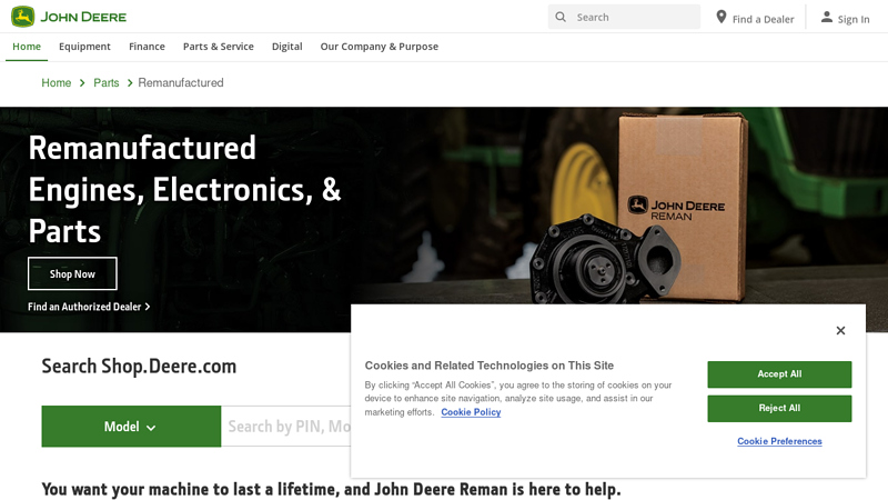 Remanufactured Parts & Components aftermarket jd tractor parts