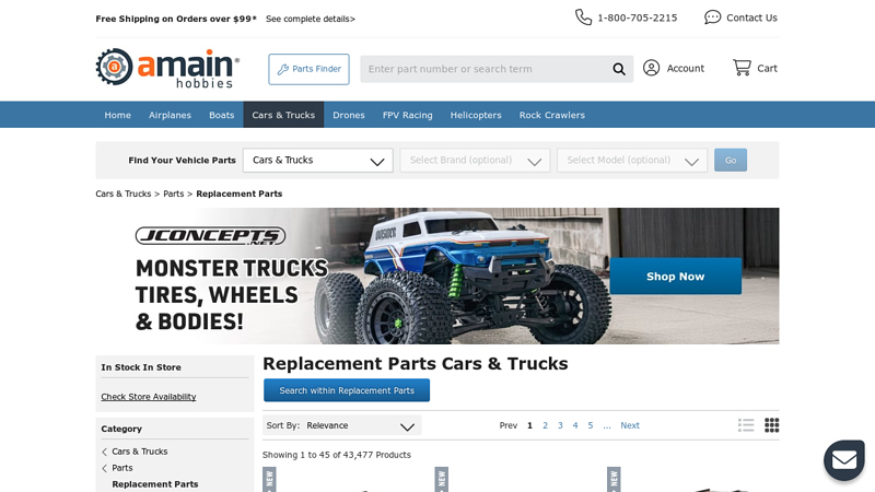 Replacement Parts Cars & Trucks remote control car parts near me