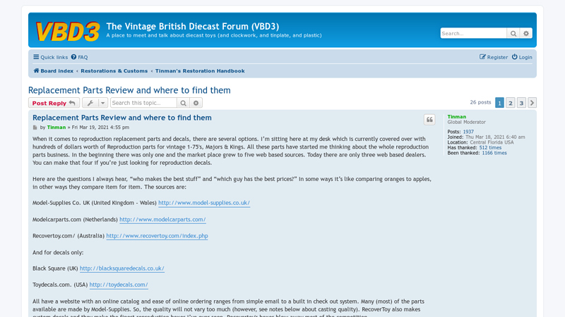 Replacement Parts Review and where to find them parts for old cars catalogs