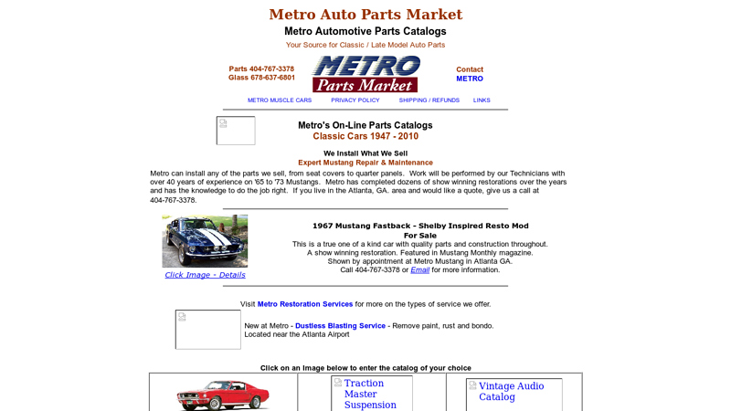 Restoration Parts for Vintage and Late Model Cars and Trucks metro auto parts