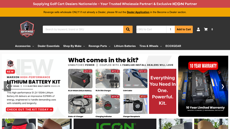 Revenge Golf Cart Parts & Accessories golf car accessories parts