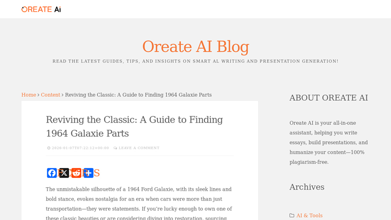 Reviving the Classic 64 ford galaxie parts