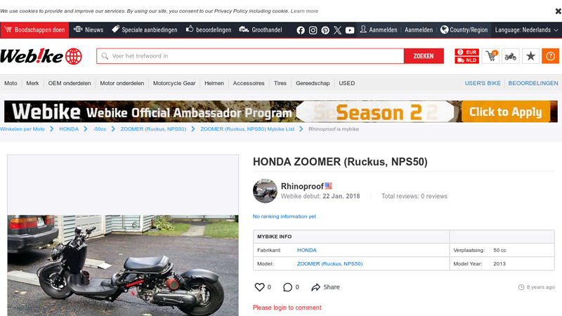 Rhinoproof's HONDA ZOOMER (Ruckus, NPS50) Custom honda zoomer performance parts