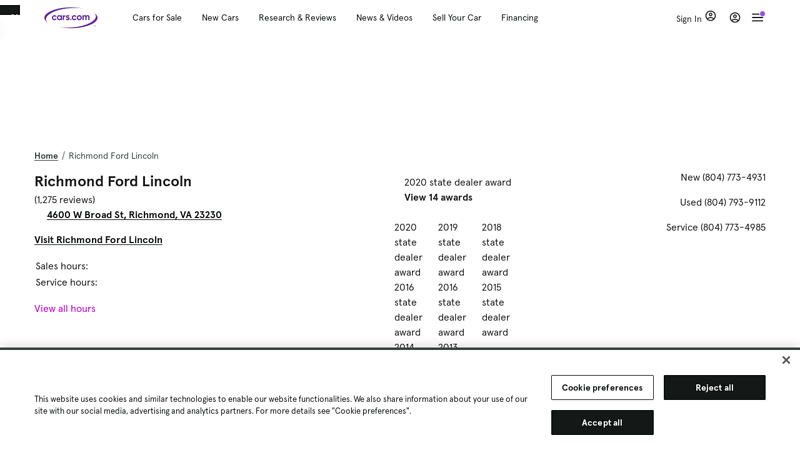 Richmond Ford Lincoln richmond ford lincoln service and parts