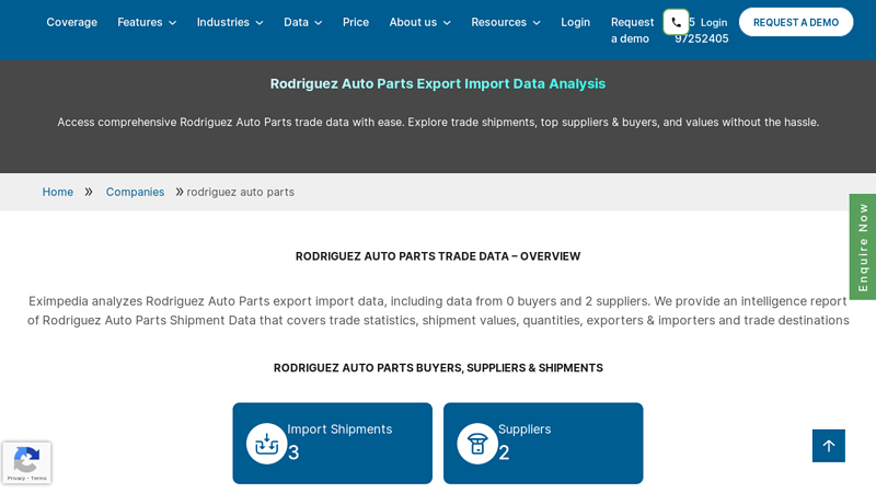 Rodriguez Auto Parts Import Export Data & Shipment Details rodriguez auto parts