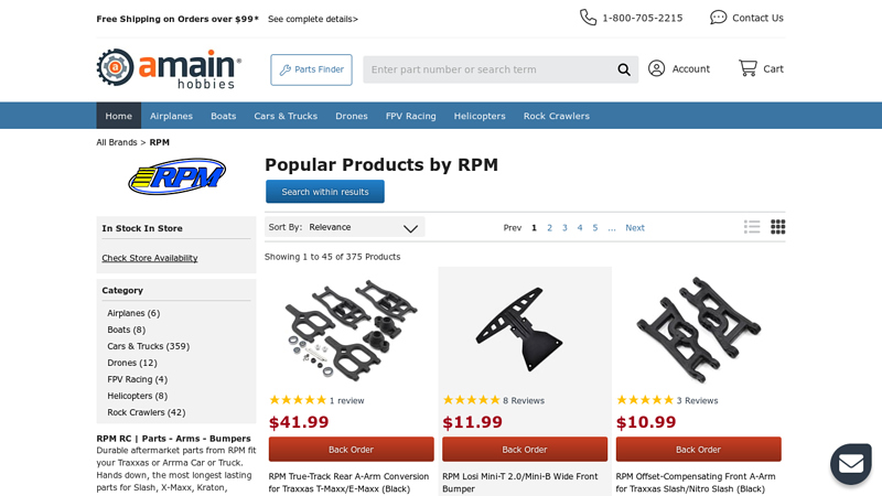 RPM RC rpm remote control car parts