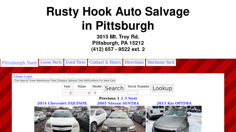 Rusty Hook Auto Salvage used car parts pittsburgh