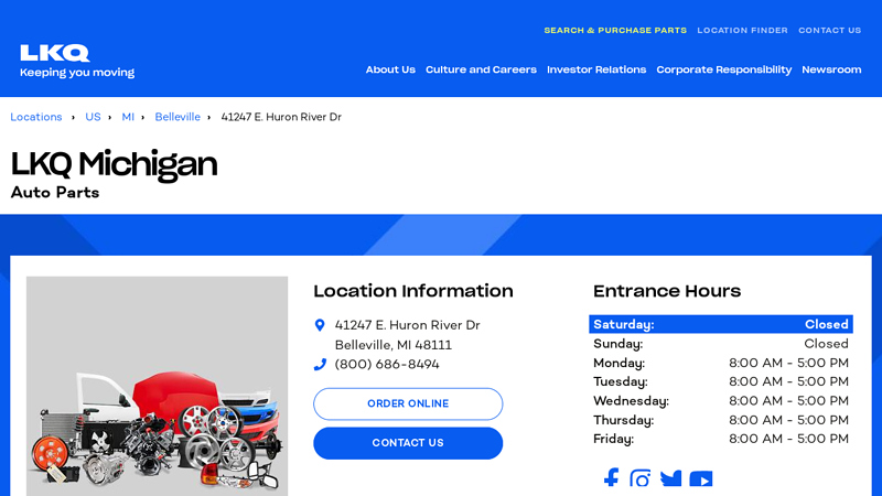 Salvage and Recycled Auto Parts in Belleville 48111 surplus obsolete auto parts michigan