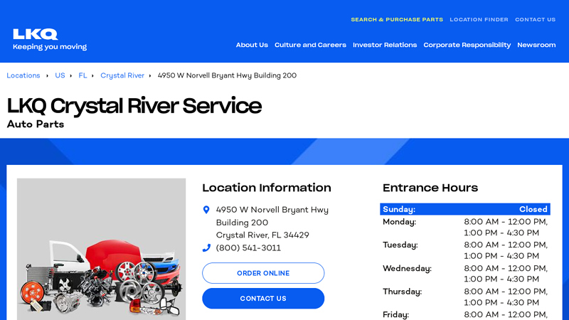 Salvage and Recycled Auto Parts in Crystal River 34429 auto parts recycler