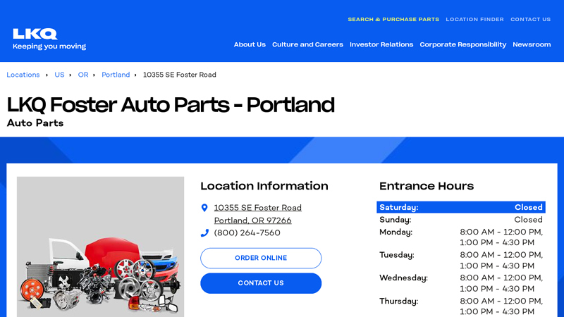 Salvage and Recycled Auto Parts in Portland 97266 lkq foster auto parts