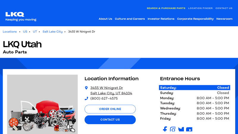 Salvage and Recycled Auto Parts in Salt Lake City 84104 used auto parts slc utah