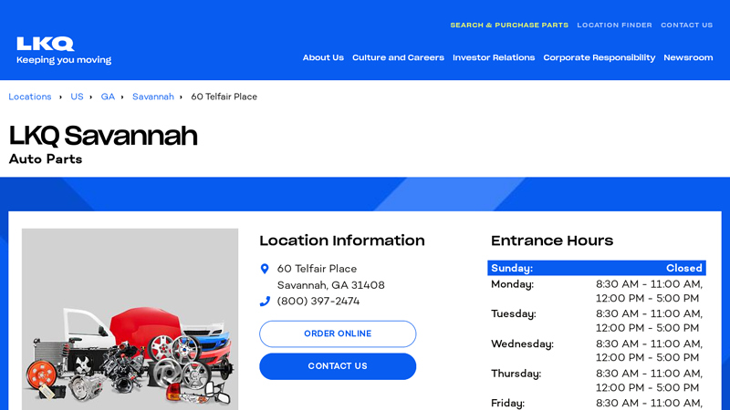 Salvage and Recycled Auto Parts in Savannah 31408 car parts savannah ga