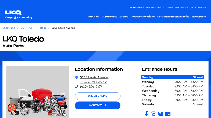 Salvage and Recycled Auto Parts in Toledo 43612 used car parts toledo