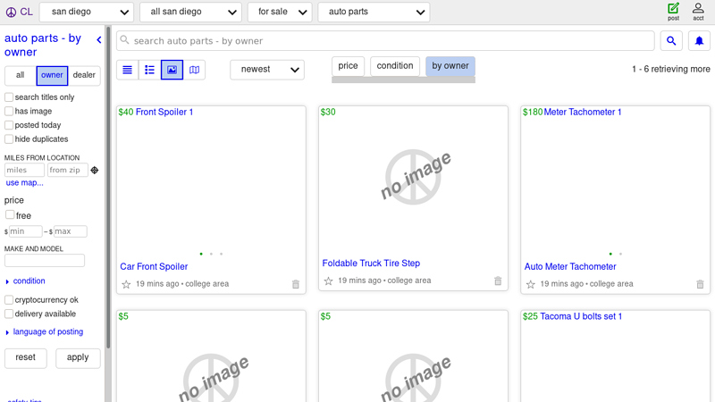 san diego auto parts for sale by owner craigslist cars parts by owner