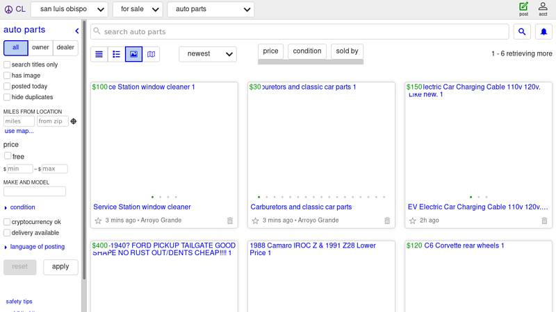 san luis obispo auto parts for sale craigslist auto parts for sale