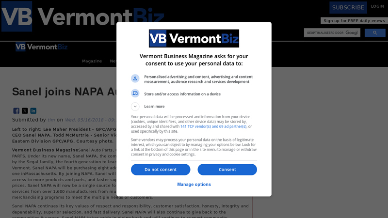 Sanel joins NAPA Auto Parts sanel auto parts concord nh