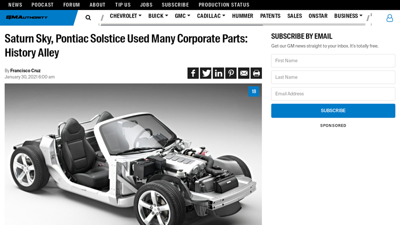 Saturn Sky, Pontiac Solstice Used Many Corporate Parts saturn sky auto parts