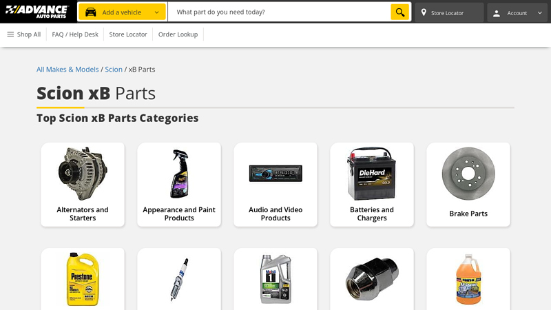 Scion xB Parts scion xb auto parts