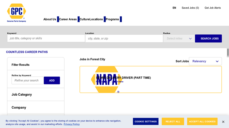 Search Forest City Jobs at Genuine Parts Company forest city auto parts