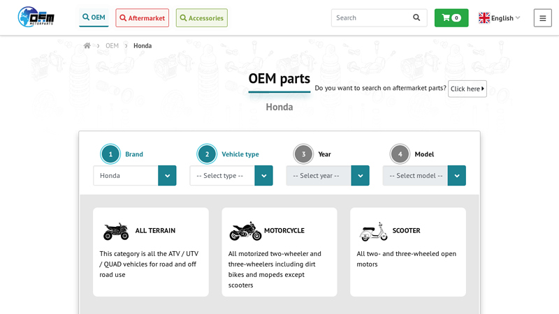 Search Honda OEM Genuine spare parts honda direct parts