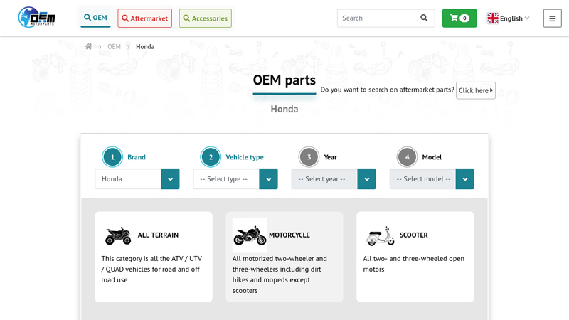 Search Honda OEM Genuine spare parts honda motor scooter parts