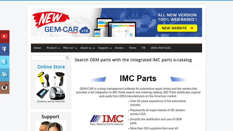 Search OEM parts with the integrated IMC parts e imc car parts