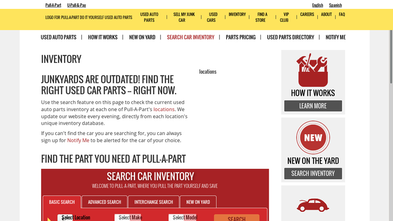 Search Pull-A-Part Inventory used auto parts nashville tn