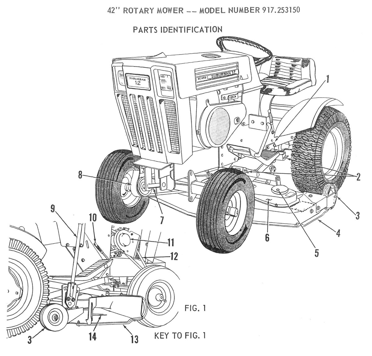 Sears Tractor Lawn Mower Parts guide