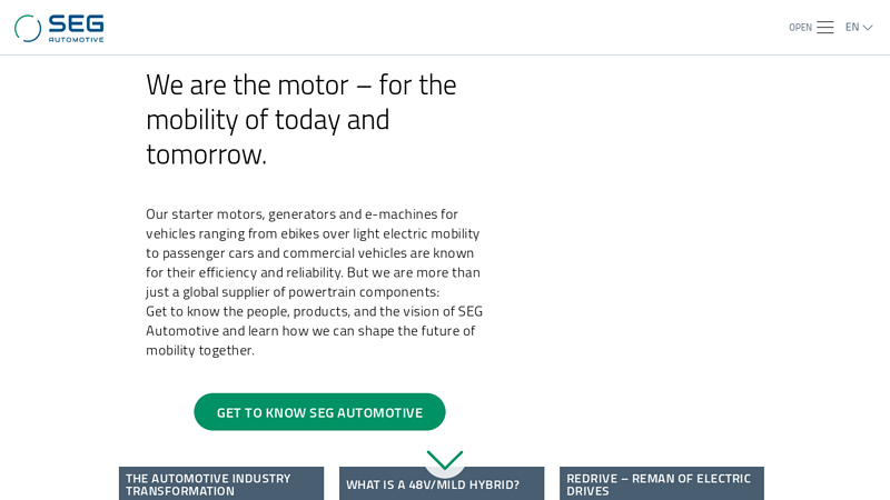 SEG Automotive automotive starter motor parts