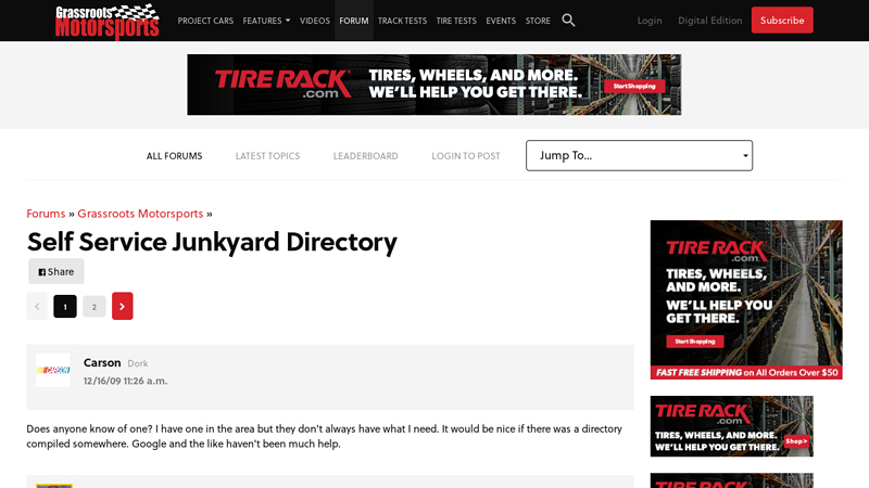 Self Service Junkyard Directory manuel used auto parts