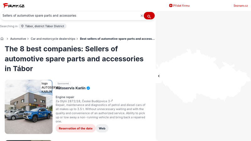 sellers of automotive spare parts and accessories Tábor tabor auto parts