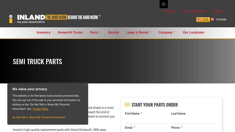 Semi Truck Parts inland truck parts company