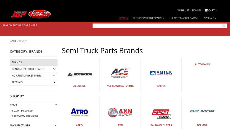 Semi Truck Parts Brands peterbilt truck parts