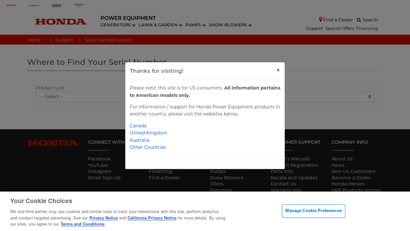 Serial Number Locator honda trimmer parts lookup