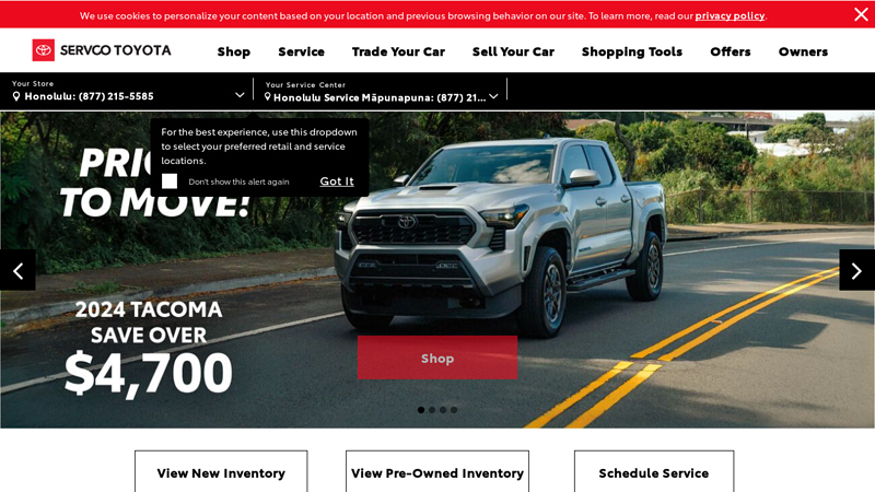 Servco Toyota used car parts oahu