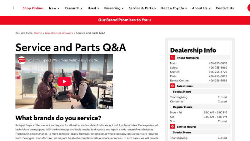 Service and Parts Q&A auto parts kalispell mt