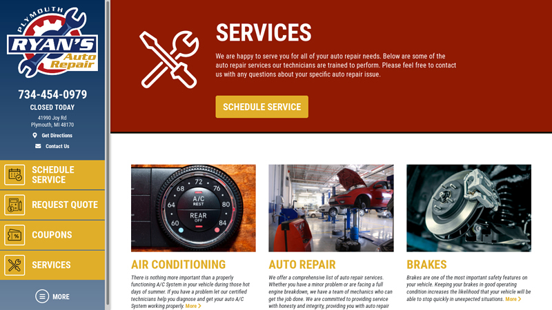 Services ryan's auto parts