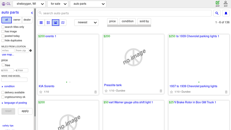sheboygan, WI auto parts for sale craigslist truck parts