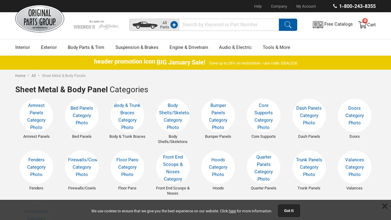 Sheet Metal & Body Panels @ OPGI.com car body repair parts
