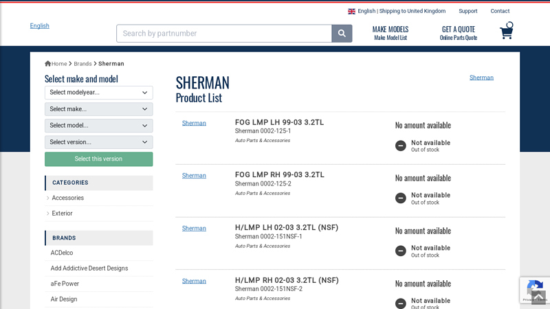 Sherman sherman car parts