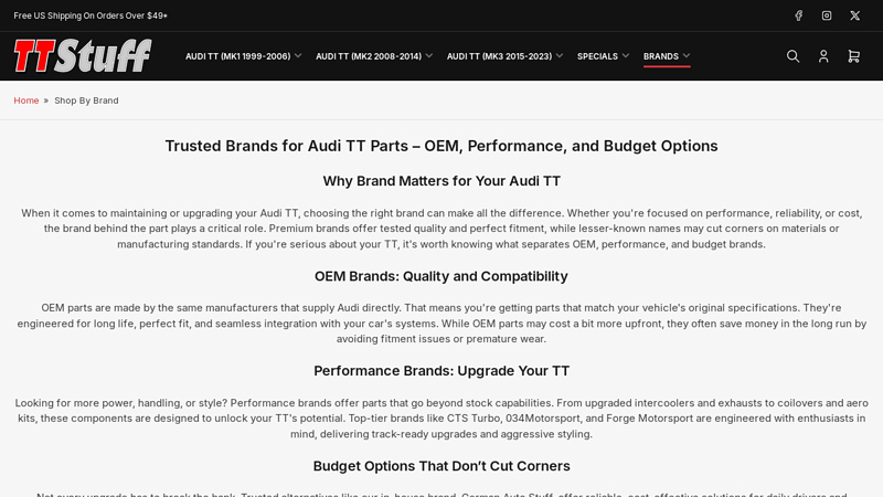 Shop By Brand audi tt auto parts