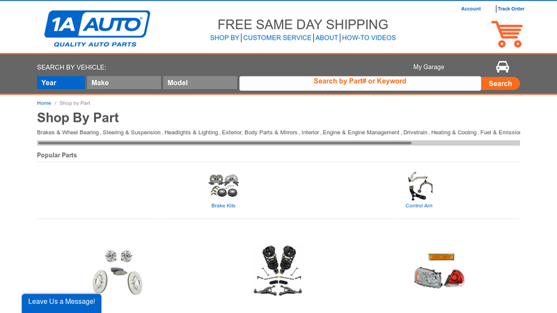 Shop by Part a-1 auto parts